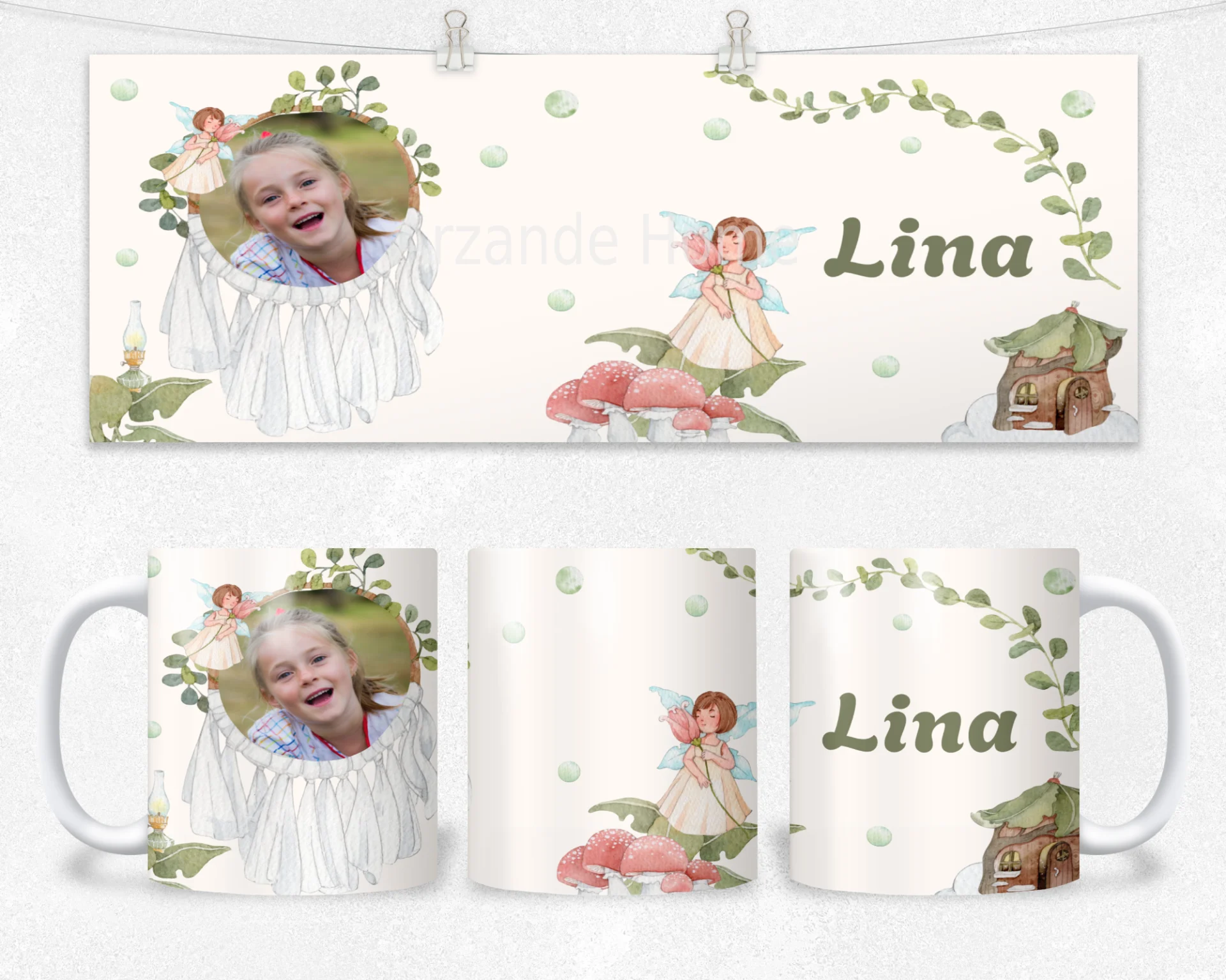 Peri Masalı İsimli Termos Matara Bardak Özel Set - Görsel 2