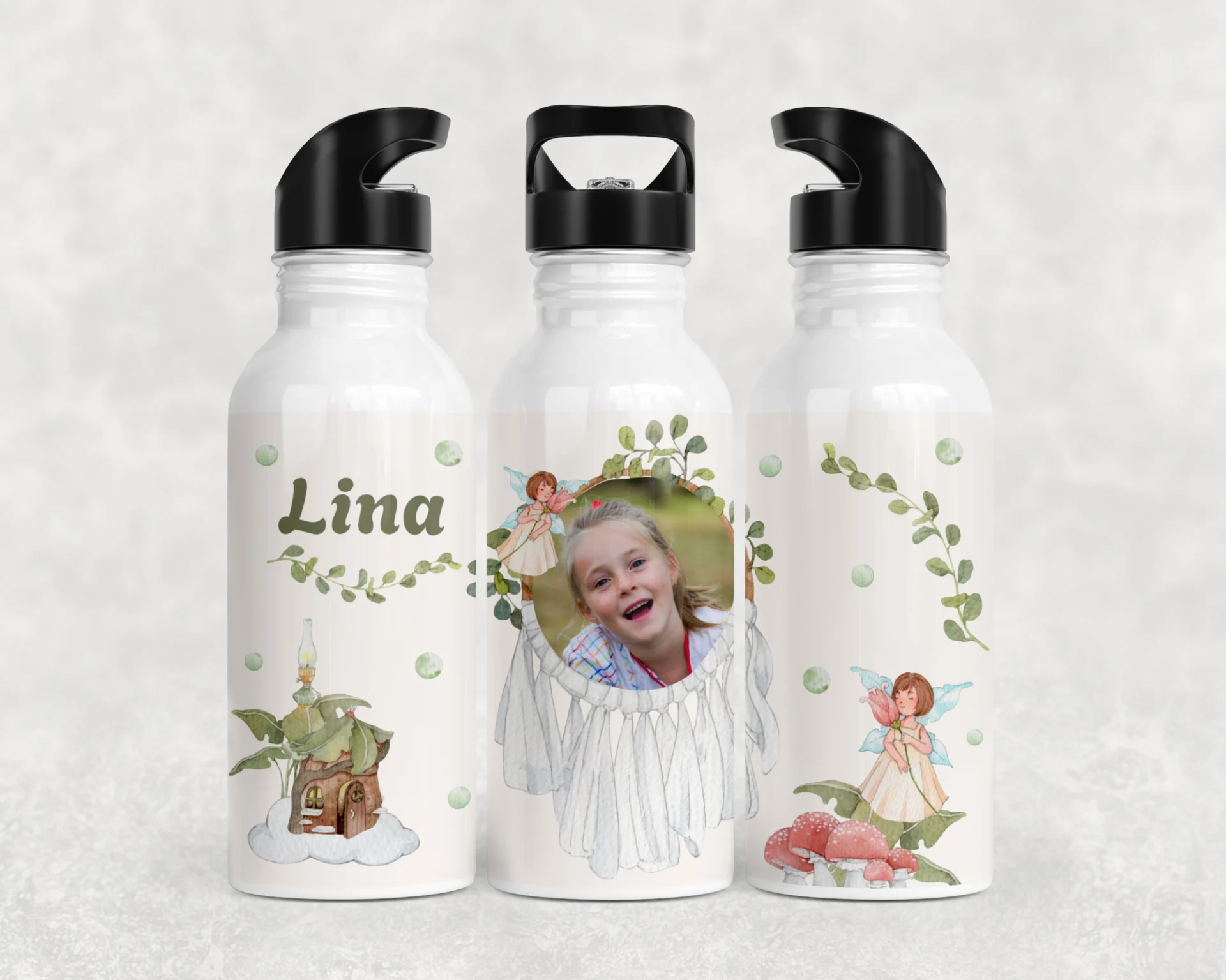 Peri Masalı İsimli Termos Matara Bardak Özel Set - Görsel 3