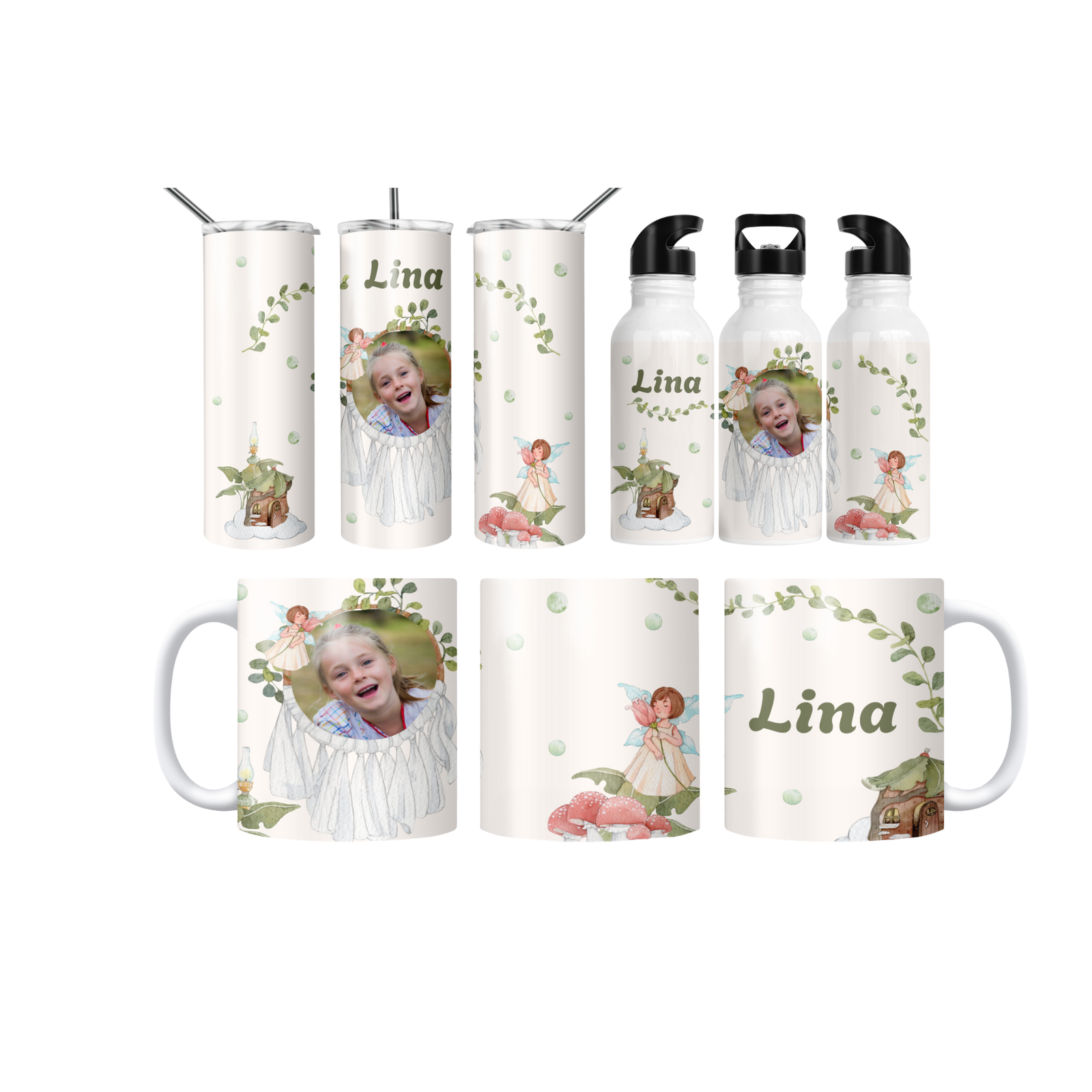 Peri Masalı İsimli Termos Matara Bardak Özel Set