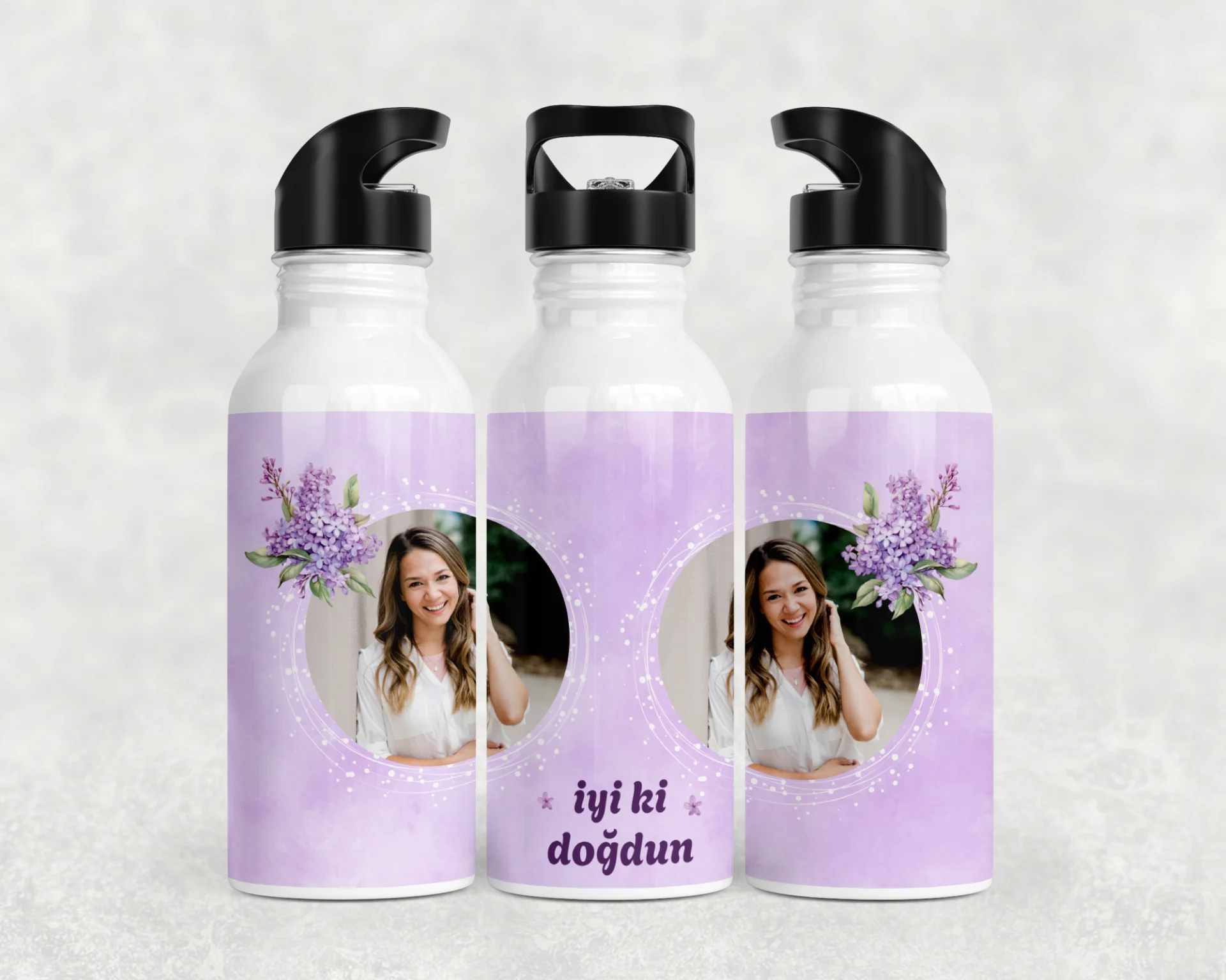 Leylak Halo İyi Ki Doğdun Termos Matara Bardak Özel Set - Görsel 3