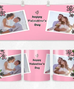 Alternative view of Çiçekli Polaroid Happy Valentine’s Day Termos Matara Bardak Özel Set