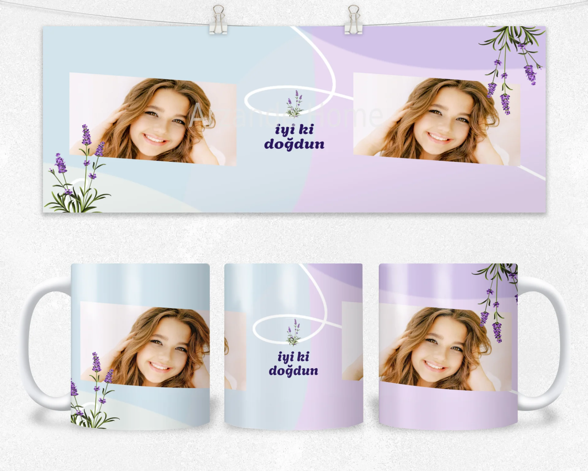 Lavanta Infinity İyi Ki Doğdun Termos Matara Bardak Özel Set - Görsel 2