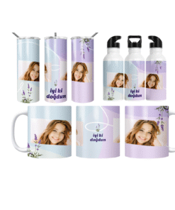 Lavanta Infinity İyi Ki Doğdun Termos Matara Bardak Özel Set