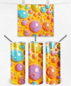 Renkli Su Damlası 600 ML Çelik Termos