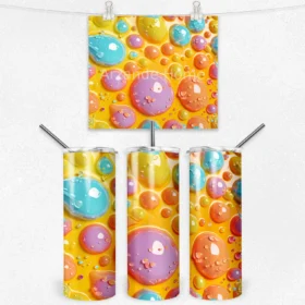 Renkli Su Damlası 600 ML Çelik Termos