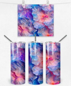 Mor Papatya Desenli 600 ML Çelik Termos