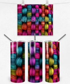 Renkli İplik Örgü 600 ML Çelik Termos