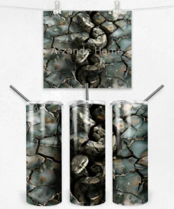 Yılan Desenli Kırık Taş Tasarım 600 ML Çelik Termos