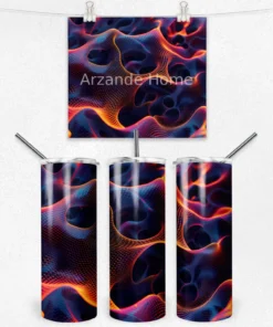 Neon Dalga ve Karanlık Doku 600 ML Çelik Termos