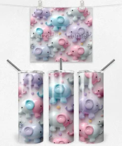 Pastel Fil Deseni 600 ML Çelik Termos