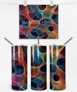 Renkli Ağ Dokusu 600 ML Çelik Termos