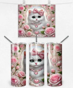 Zarif Kedi & Güller 600 ML Çelik Termos