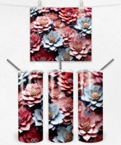 Bordo & Mavi Sukulent 600 ML Çelik Termos