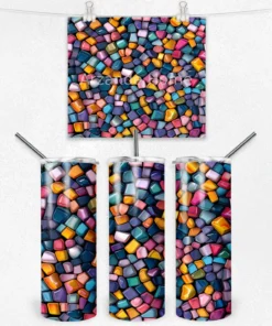 Minimal Çizgili Sanatsal 600 ML Çelik Termos