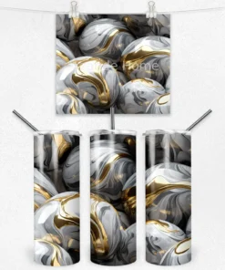 Altın Mermer Küre Tasarımlı 600 ML Çelik Termos