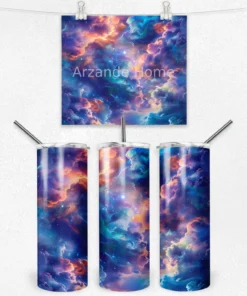 Kozmik Bulutlar Tasarımlı 600 ML Çelik Termos