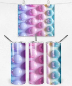 Pastel Baloncuk Desenli 600 ML Çelik Termos