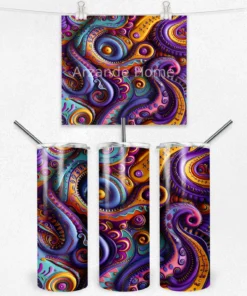 Renkli Paisley Desenli 600 ML Çelik Termos