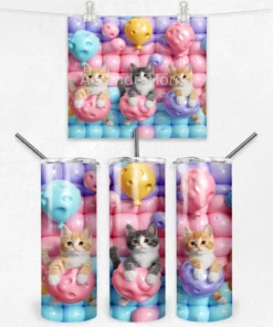 Sevimli Yavru Kediler 600 ML Çelik Termos