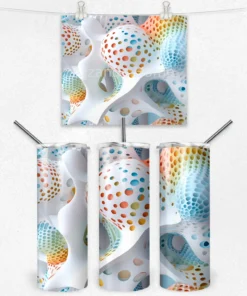 3D Renkli Geometrik 600 ML Çelik Termos