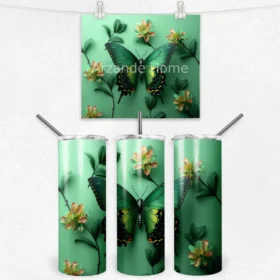 Doğanın Kanatları Yeşil Kelebek Termos Matara 600 ml