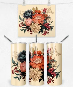 Klasik Çiçek Armonisi 600 ML Çelik Termos