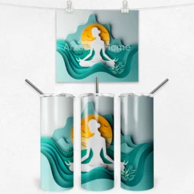 Güneş ve Meditasyon Silueti 600 ML Çelik Termos