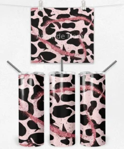 Leopar Desenli Işıltılı 600 ML Çelik Termos