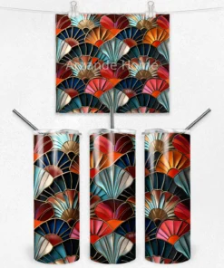 Art Deco Fan Desenli 600 ML Çelik Termos