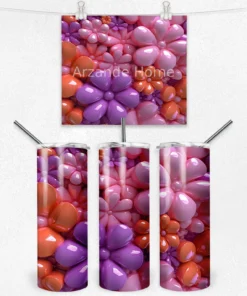 Mor Çiçek Balonları 600 ML Çelik Termos