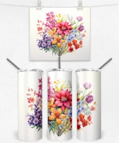 Renkli Çiçek Bahçesi 600 ML Çelik Termos