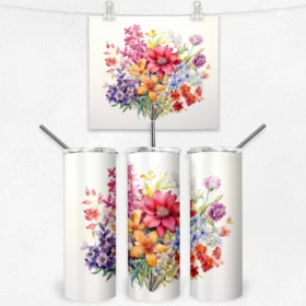 Renkli Çiçek Bahçesi 600 ML Çelik Termos