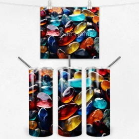 Renkli Taşlar Işıltısı 600 ML Çelik Termos