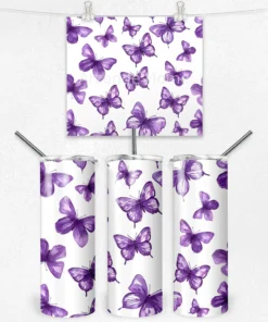 Mor Kelebek Dansı 600 ML Çelik Termos