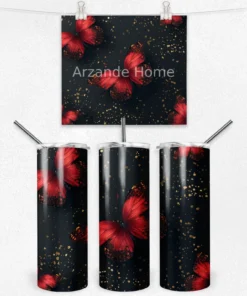 Kırmızı Kelebek Gece Işıltısı 600 ML Çelik Termos