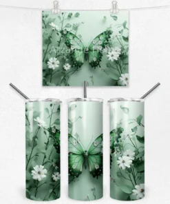 Yeşil Doğa Kelebeği 600 ML Çelik Termos