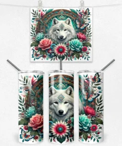 Boho Kurt ve Çiçekler 600 ML Çelik Termos