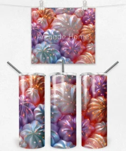 Parlak Çiçek Dalgası 600 ML Çelik Termos