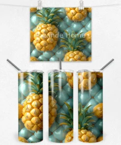 Tropikal Ananas Dokusu 600 ML Çelik Termos