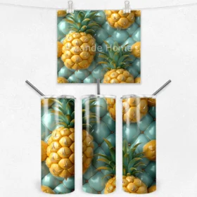 Tropikal Ananas Dokusu 600 ML Çelik Termos