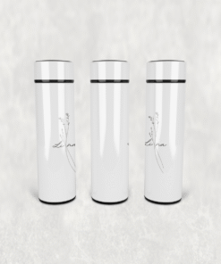 Minimal İnce Çiçek Led Derece Göstergeli Paslanmaz Çelik Termos 500 ML