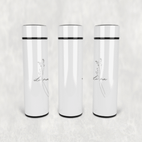 Minimal İnce Çiçek Led Derece Göstergeli Paslanmaz Çelik Termos 500 ML
