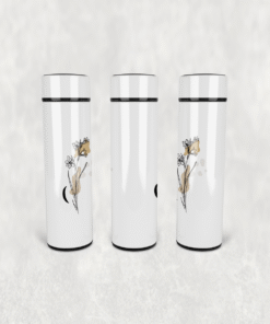 Ay Desenli Çiçek Led Derece Göstergeli Paslanmaz Çelik Termos 500 ML