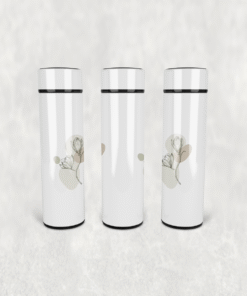 Magnolia Çiçek Desen Led Derece Göstergeli Paslanmaz Çelik Termos 500 ML