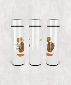 Kahverengi Yaprak Form Led Derece Göstergeli Paslanmaz Çelik Termos 500 ML