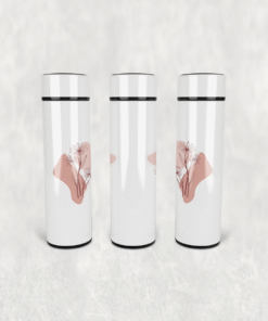 Pembe Papatya Minimal Led Derece Göstergeli Paslanmaz Çelik Termos 500 ML