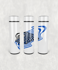 Mavi Siyah Spiral Led Derece Göstergeli Paslanmaz Çelik Termos 500 ML