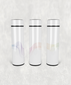 Renkli Dalga Çizgi Led Derece Göstergeli Paslanmaz Çelik Termos 500 ML