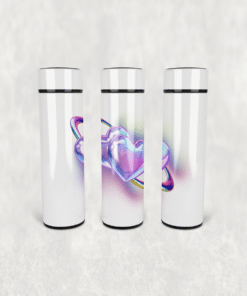 Parlak Kalp İkili Led Derece Göstergeli Paslanmaz Çelik Termos 500 ML