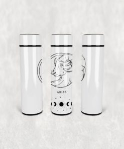 Koç Burcu Çizim Led Derece Göstergeli Paslanmaz Çelik Termos 500 ML